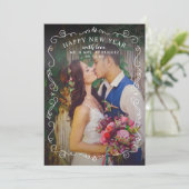 エレガント新年梅の紫色の写真 シーズンカード (スタンド正面)