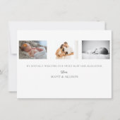 エレガント新生児写真の生誕通知カード 招待状 (裏面)