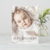 エレガント新生児発表写真サンキューカード サンキューカード (スタンド正面)