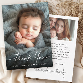 エレガント新生児発表写真感謝していyou サンキューカード