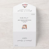 エレガント新郎新婦のクリップアート結婚 オールインワン招待状 (外側)