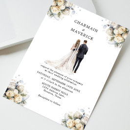 エレガント新郎新婦のクリップアート結婚 招待状