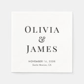 エレガント新郎新婦モノグラム結婚ズ スタンダードカクテルナプキン (正面)