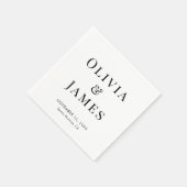 エレガント新郎新婦モノグラム結婚ズ スタンダードカクテルナプキン (角)