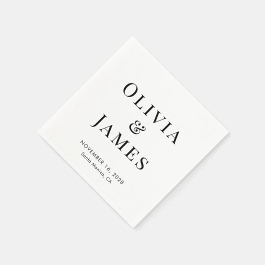 エレガント新郎新婦モノグラム結婚ズ スタンダードカクテルナプキン (角)