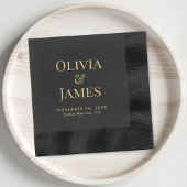 エレガント新郎新婦モノグラム結婚ズ 箔ナプキン