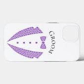 エレガント新郎Tuxedo紫タイポグラフィ結婚ズ Case-Mate iPhoneケース (裏面 (横))