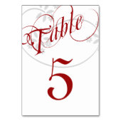 エレガント旋回赤と白カスタム テーブルナンバー (正面)