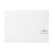 エレガント日モダン付を保存結婚する ラップアラウンド宛名ラベル (裏面)