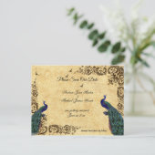 、エレガント日付を保存する、ピーコック、 案内ポストカード (スタンド正面)