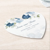 エレガント日救付き台本の水色フローラ ペーパーコースター (アングル)