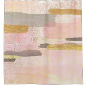 エレガント日本のスタイル抽象芸術波図形 | シャワーカーテン (正面)