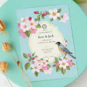 エレガント日本のフローラ結婚式招待状 案内状