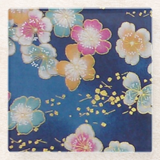 エレガント日本の和紙モダン折り ガラスコースター (正面)