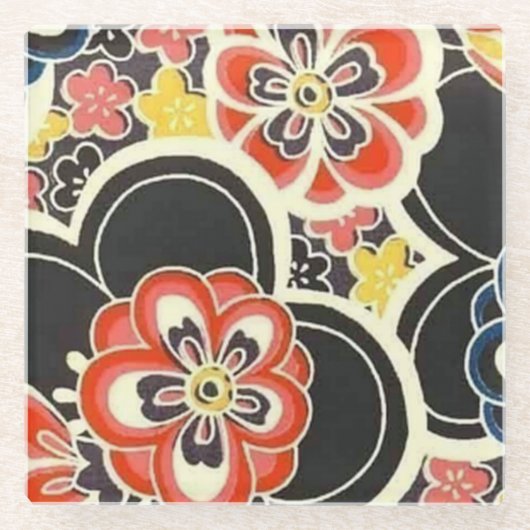 エレガント日本の和紙モダン折り ガラスコースター (正面)