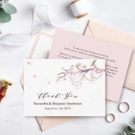 エレガント日本の桜さくらんぼ結婚ブロッサム サンキューカード