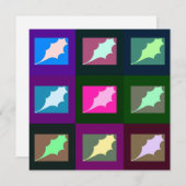 エレガント明るいアートワークとリーフカラフルアートワークの四角形 シーズンカード (正面/裏面)