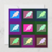 エレガント明るいアートワークとリーフカラフルアートワークの四角形 シーズンカード (正面)