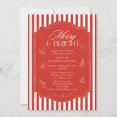 エレガント明るいメリークリスマス企業のパーティー 招待状 (正面)