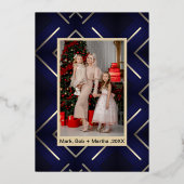 エレガント明るいメリータイポグラフィフォトクリスマス 箔シーズンカード (裏面)