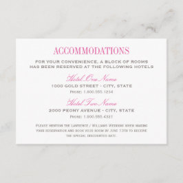 エレガント明るい赤紫色とグレー結婚の宿泊施設 エンクロージャーカード