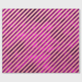 エレガント明るい赤紫色クリスマスストライプの休暇 ラッピングペーパー (フラット)