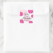 エレガント明るい赤紫色ピンク赤面フローラバ結婚スト スクエアシール (バッグ)