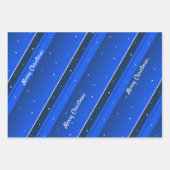 エレガント星とストライプカラフルのクリスマス ラッピングペーパーシート (正面3)