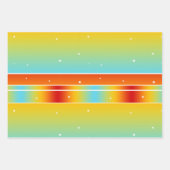 エレガント星とストライプカラフルのクリスマス ラッピングペーパーシート (正面2)