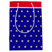 エレガント星オン青赤と白抱き枕 ミディアムペーパーバッグ (正面)