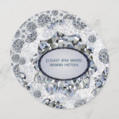 エレガント星型ダイヤモンドパターン 招待状 (正面/裏面)