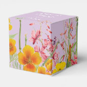 エレガント春の花バイオレット結婚式の引き出物ボックス フェイバーボックス (裏面サイド)