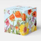 エレガント春の花ブルー結婚式の引き出物ボックス フェイバーボックス (正面サイド)