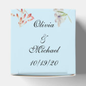 エレガント春の花ブルー結婚式の引き出物ボックス フェイバーボックス (上部)