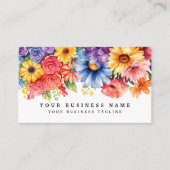 エレガント春カラフルフラワー名刺 名刺 (正面)