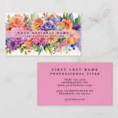 エレガント春カラフルフラワー名刺 名刺 (正面/裏面)