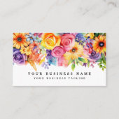 エレガント春カラフルフラワー名刺 名刺 (正面)