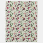 エレガント春ガーデンハミングバード&フラワーズ フリースブランケット (正面)