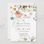 エレガント春ガーデンフローラ結婚式招待状 招待状 (正面)