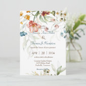 エレガント春ガーデンフローラ結婚式招待状 招待状 (スタンド正面)
