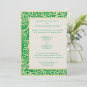 エレガント春グリーンフローラ結婚式招待状 招待状 (スタンド正面)