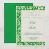 エレガント春グリーンフローラ結婚式招待状 招待状 (正面/裏面)