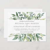 エレガント春グ結婚レリー インビテーションポストカード (正面/裏面)