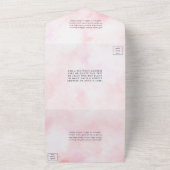 エレガント春サマーウォーター色フローラ結婚ズ オールインワン招待状 (外側)