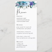 エレガント春ダスティブルーパープルフローラ結婚ズ メニュー (正面)