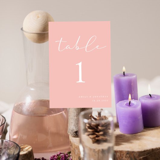 エレガント春パステル結婚ピンク テーブルナンバー