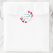 エレガント春ピンク結婚フローラ日 ラウンドシール (バッグ)