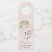 エレガント春フローラピンクウォーター結婚カラー ボトルネックタグ (正面)