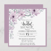 エレガント春フローラブライダルシャワー 招待状 (正面/裏面)
