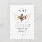 エレガント春フローラモノグ結婚ラム 招待状 (正面/裏面)